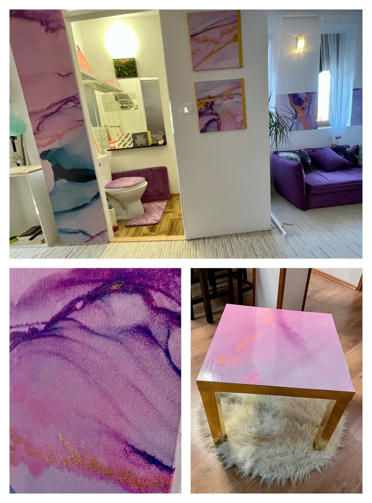 Az arany és a sötétlila részeket feldobtuk csillámmal.